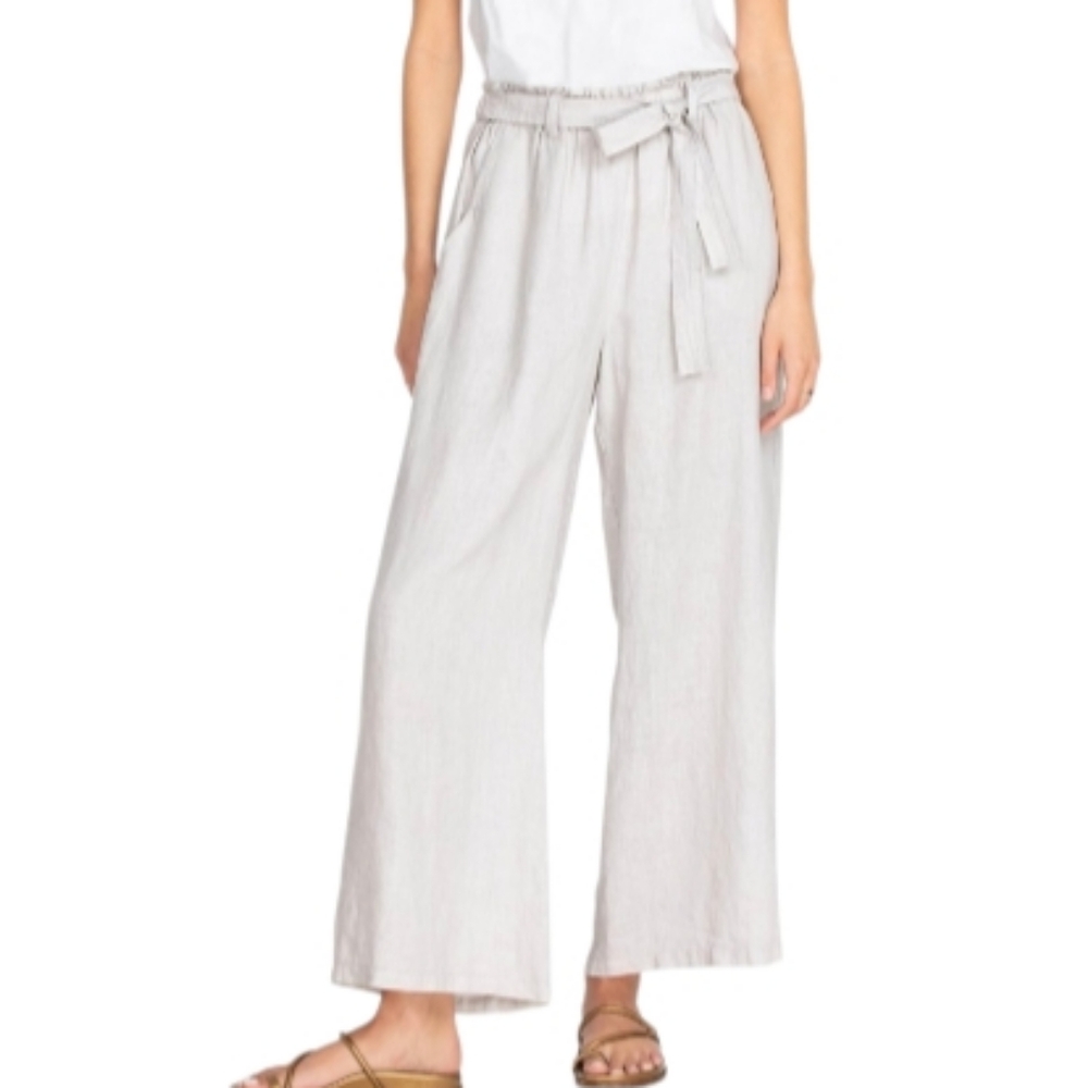 Johnny Was 100% Linen Paperbag Wide Leg Pants Size M